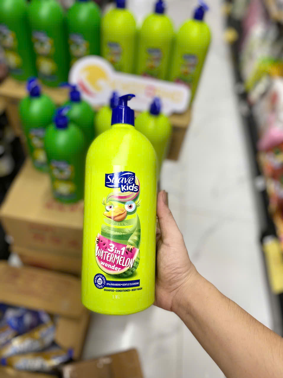 Sữa Tắm gội xả cho bé SUAVE KIDS 3in1 1.18 Lit hương dưa hấu