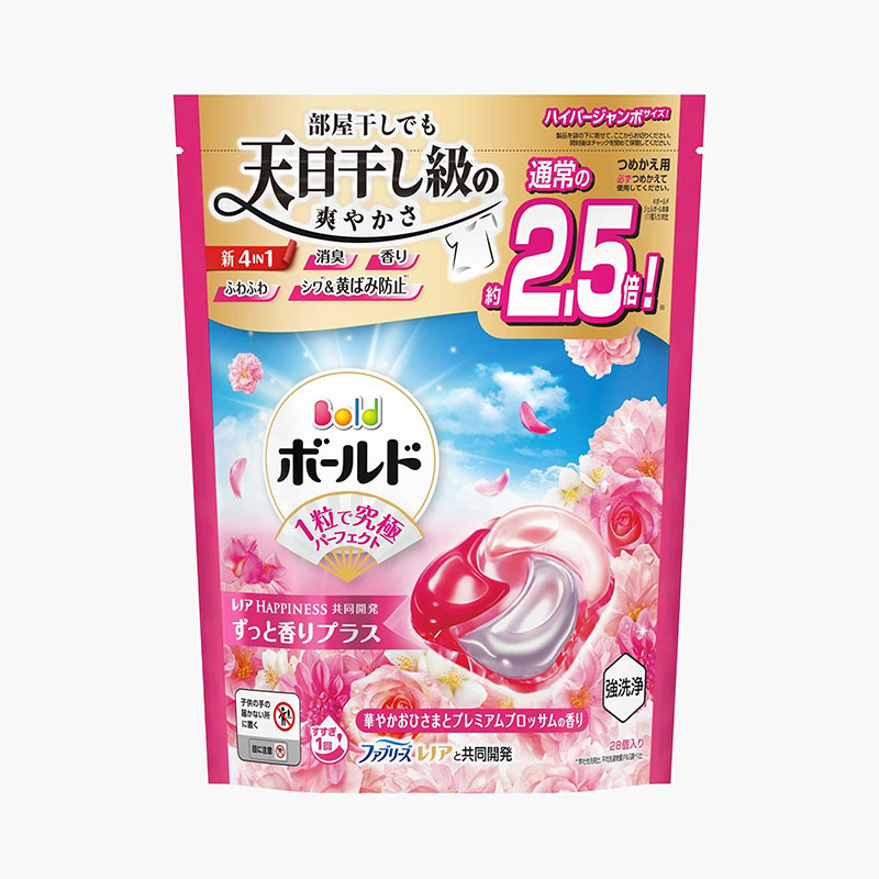 Viên giặt xả Bold Gel Ball 4D hồng túi 28v (10g/thùng)