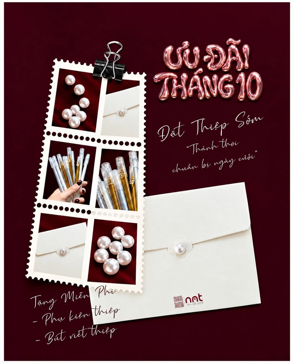 ƯU ĐÃI THÁNG 10 — ĐẶT THIỆP SỚM, THẢNH THƠI CHUẨN BỊ NGÀY CƯỚI