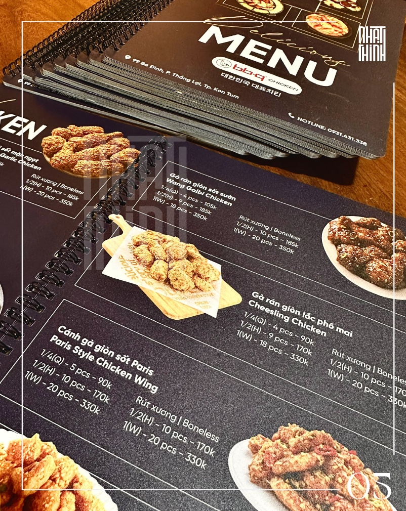 MENU NHỰA GIẤY C300 CÁN MÀNG MỜ