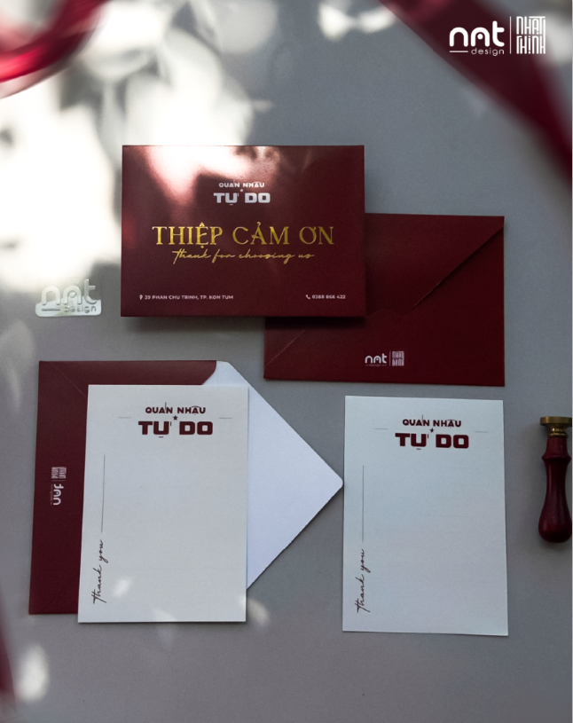 THIỆP CẢM ƠN ÉP KIM