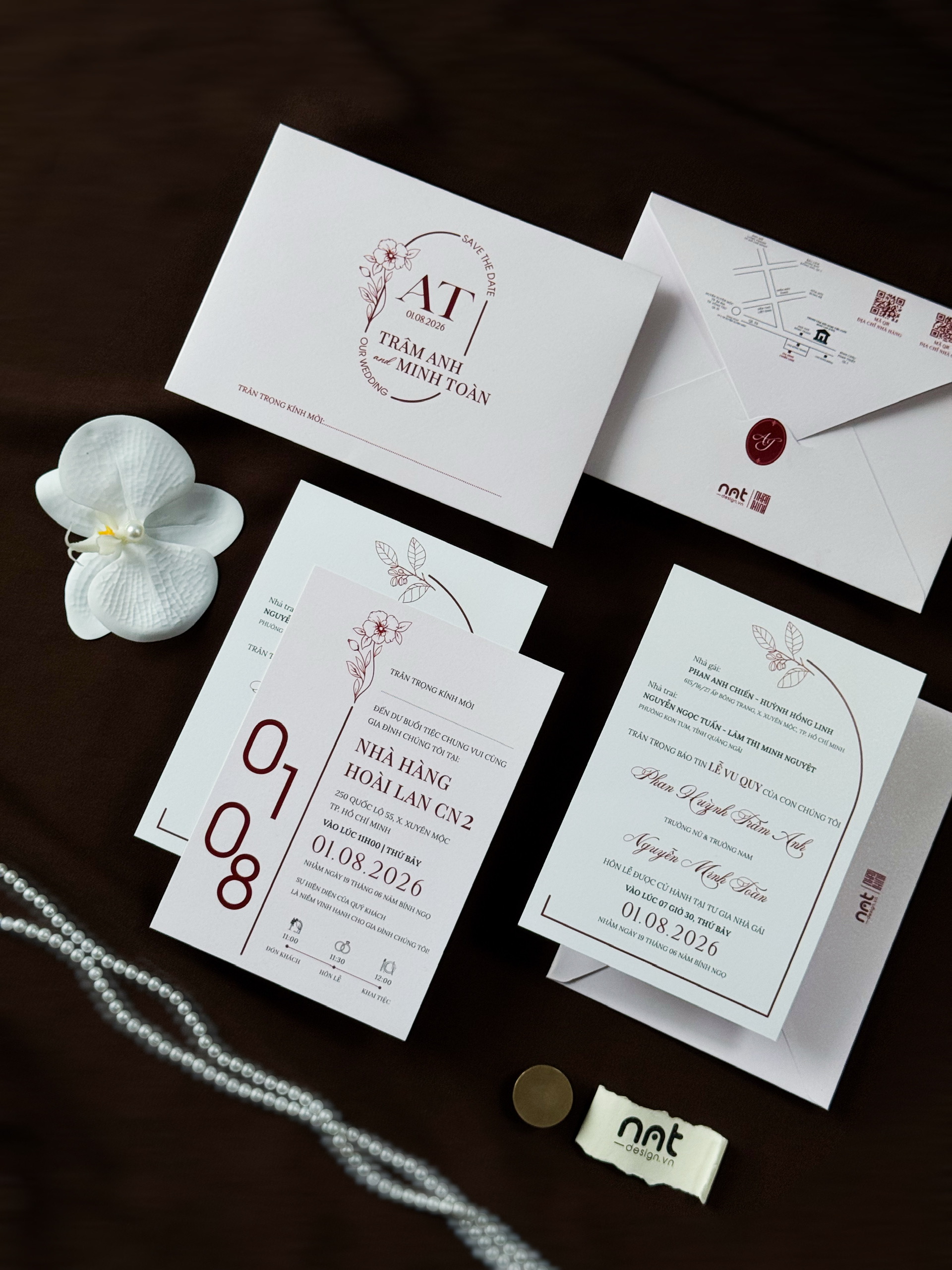 THIỆP CƯỚI TONE HỒNG IN BẢN ĐỒ