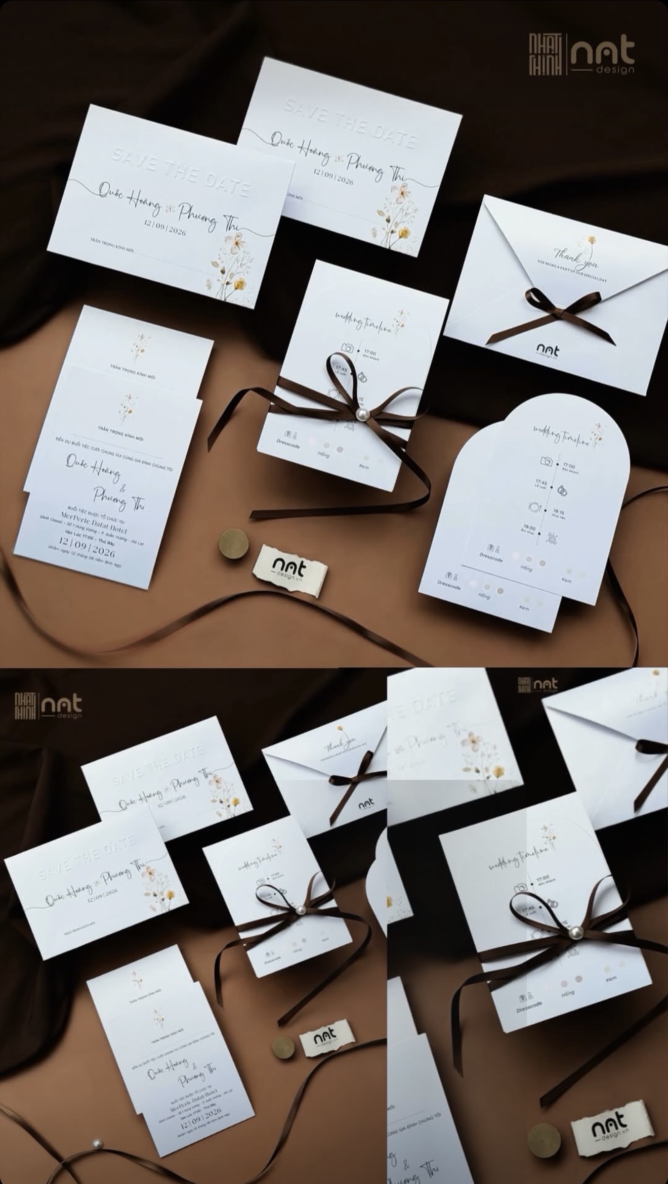 THIỆP DẬP NỔI SAVE THE DATE HOA