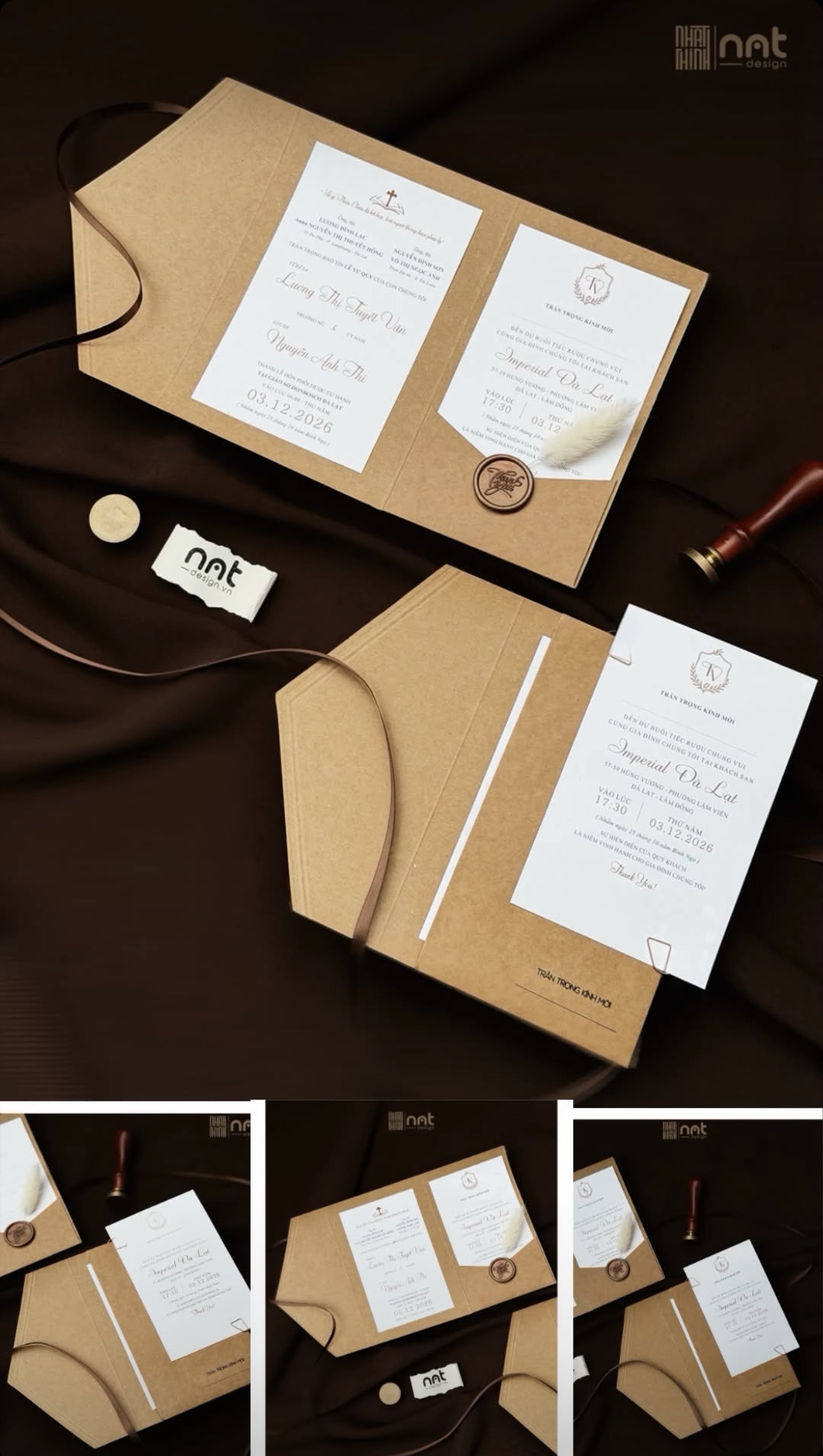 THIỆP KRAFT GẬP 3 CÓ TÚI
