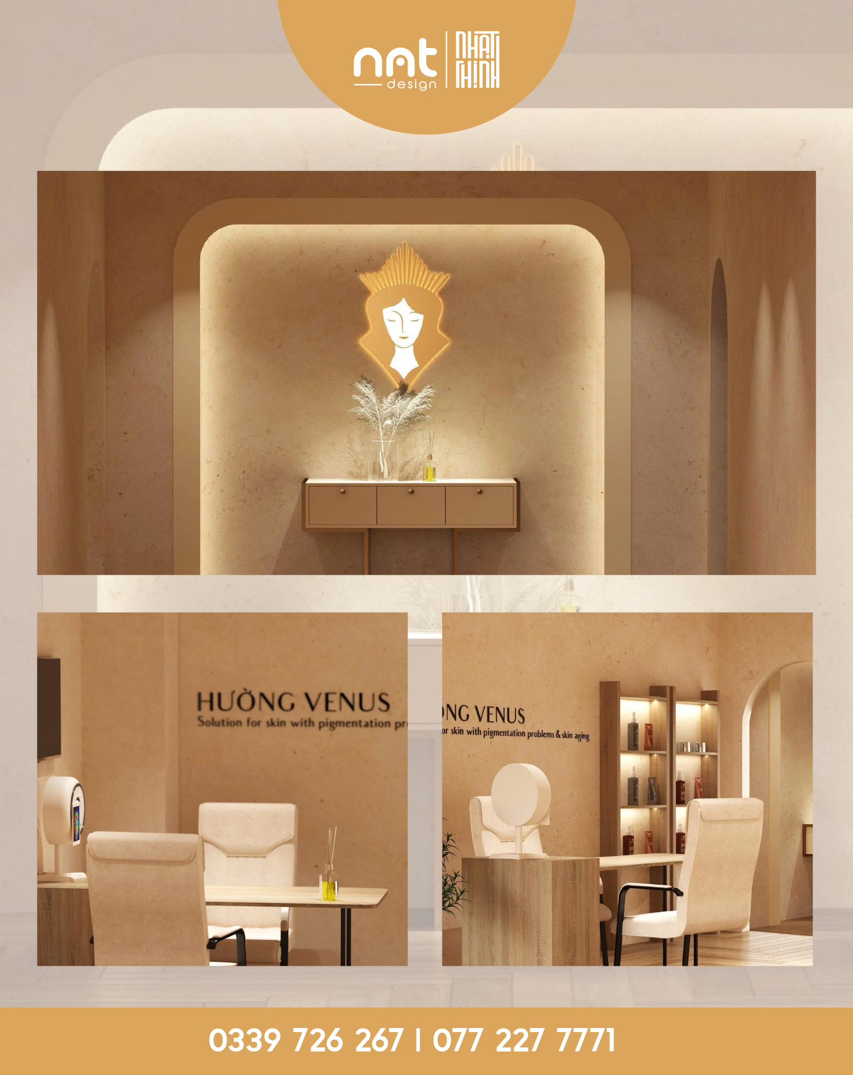 THIẾT KẾ 3D NỘI THẤT TIỆM SPA SANG TRỌNG