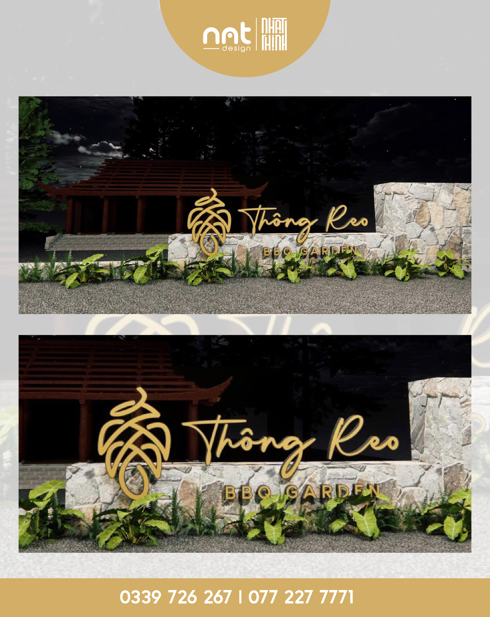 THIẾT KẾ BẢNG HIỆU PHONG CÁCH MỘC