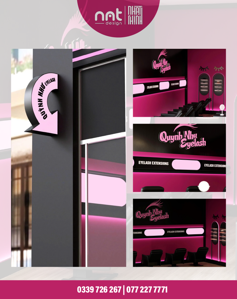 THIẾT KẾ NỘI THẤT TIỆM NỐI MI | TINH TẾ TỪNG ĐƯỜNG NÉT