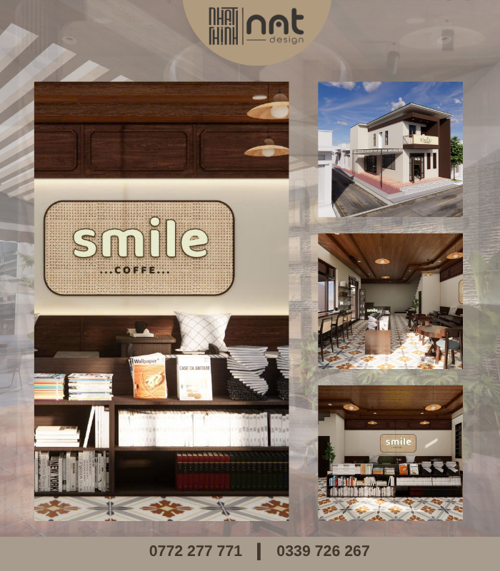 THIẾT KẾ QUÁN CAFE SÁCH SMILE COFFEE