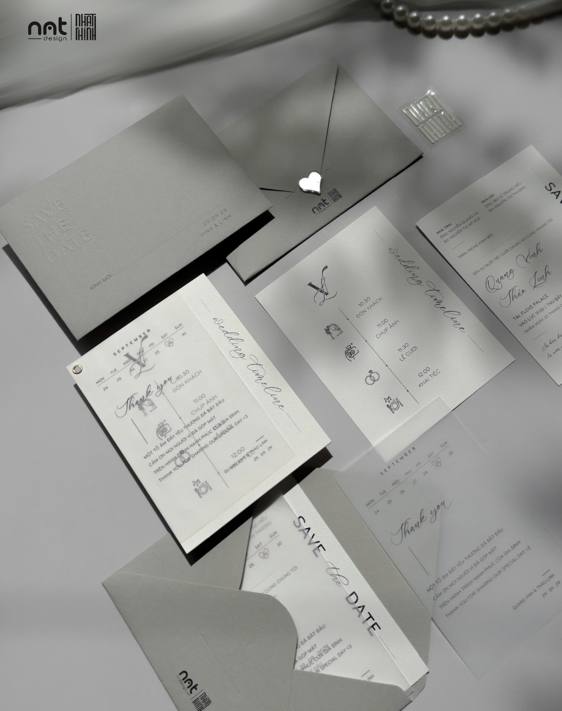 THIỆP CƯỚI GIẤY MỸ THUẬT DẬP NỔI SAVE THE DATE