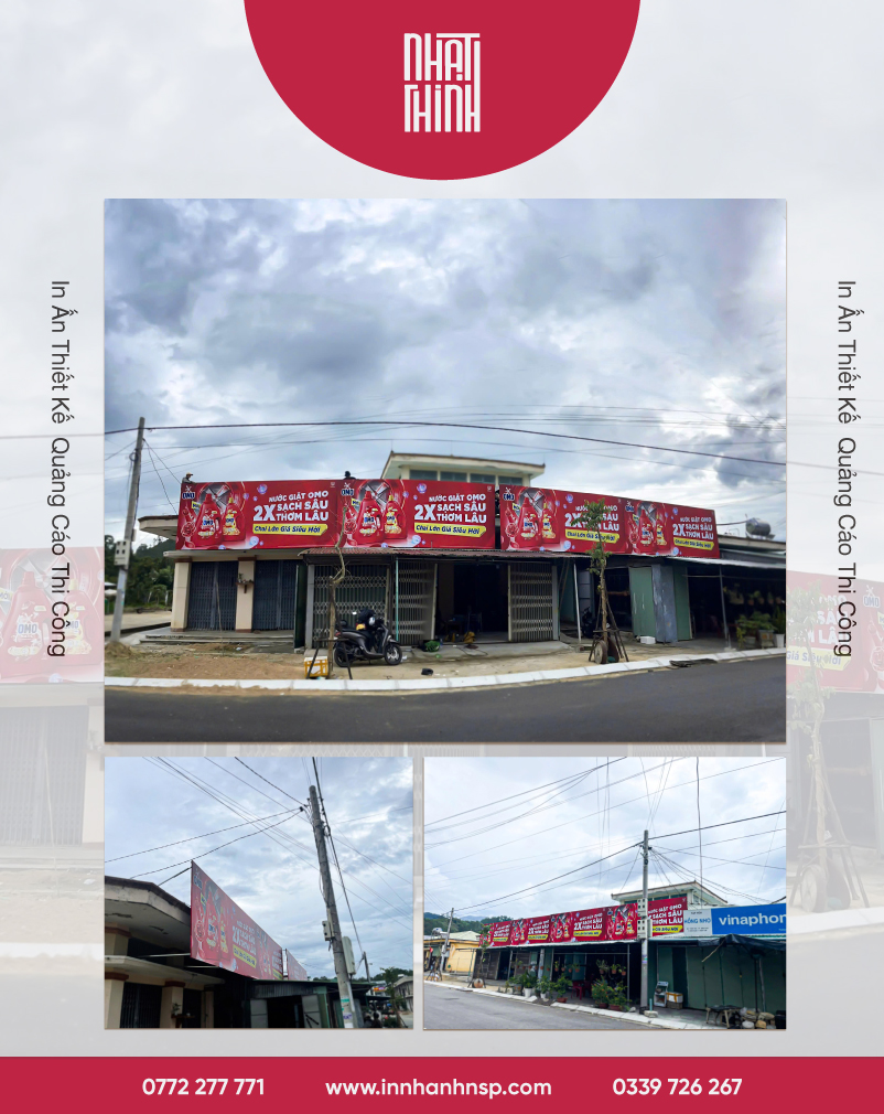 Thi công bảng hiệu bạt Hiflex OMO