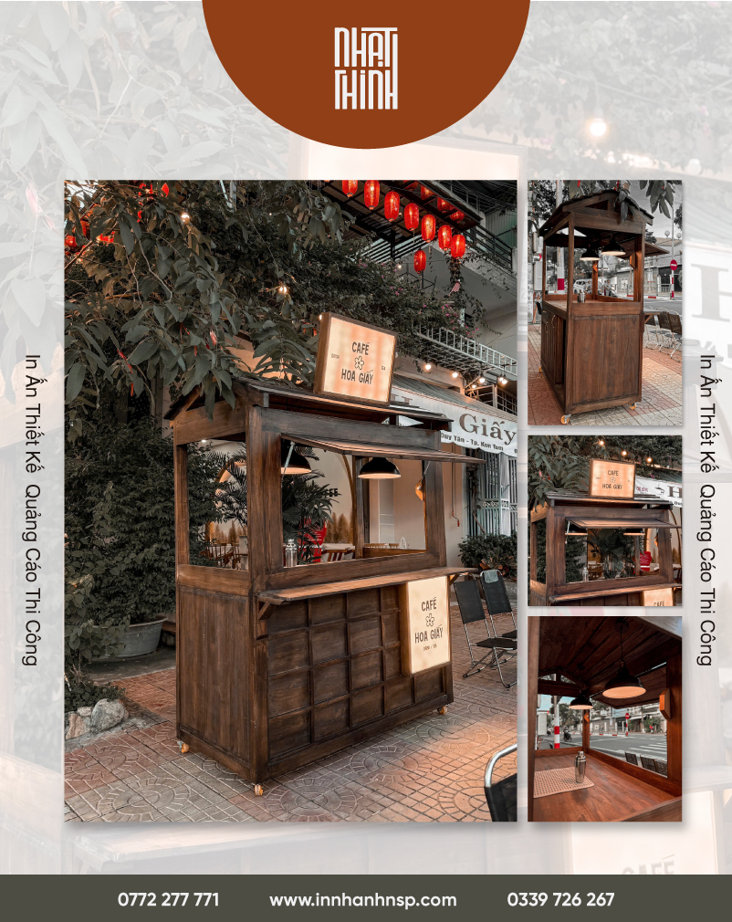 Thiết kế – Thi công Quầy Cà Phê Bằng Gỗ | Dự án Café Hoa Giấy – Kon Tum