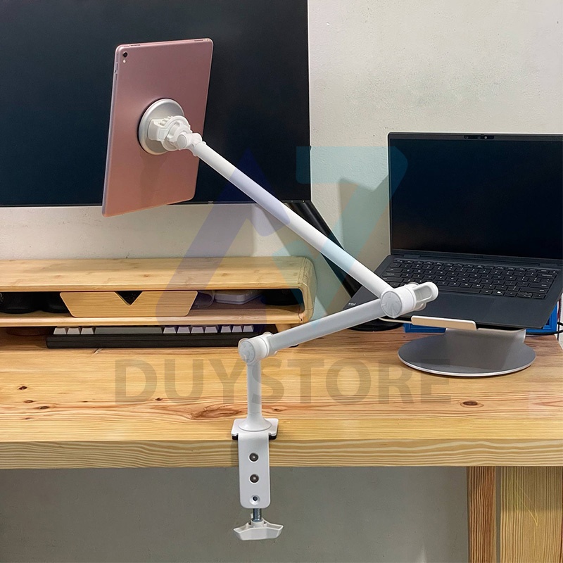 Arm Giá Đỡ Kẹp Bàn Máy Tính Bảng Màn Hình Di Động Nhôm Nguyên Khối Nghệ Thuật ST05 Plus
