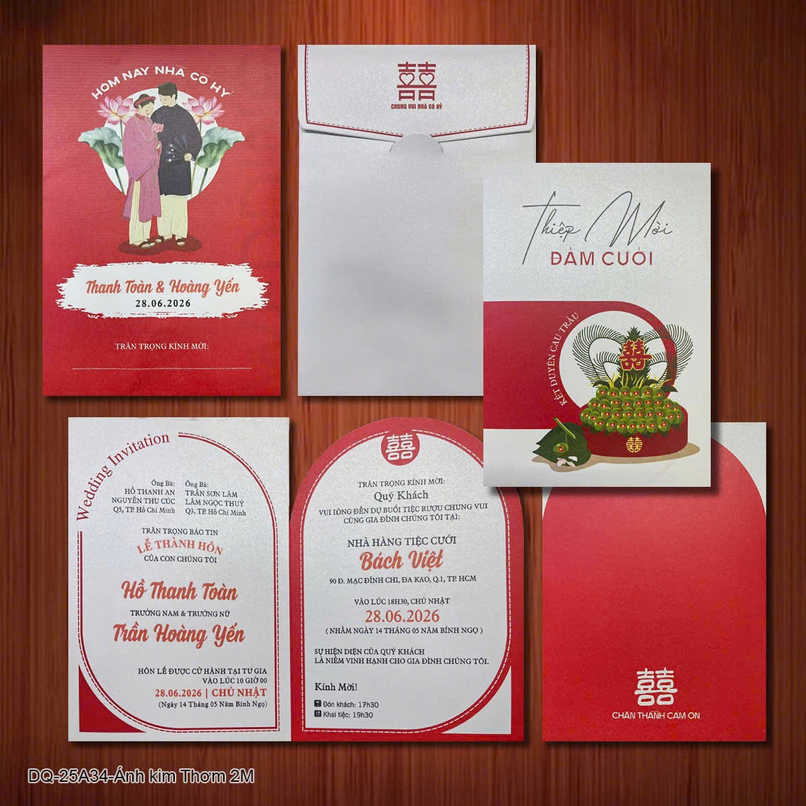 Thiệp cưới Ánh kim DQ2