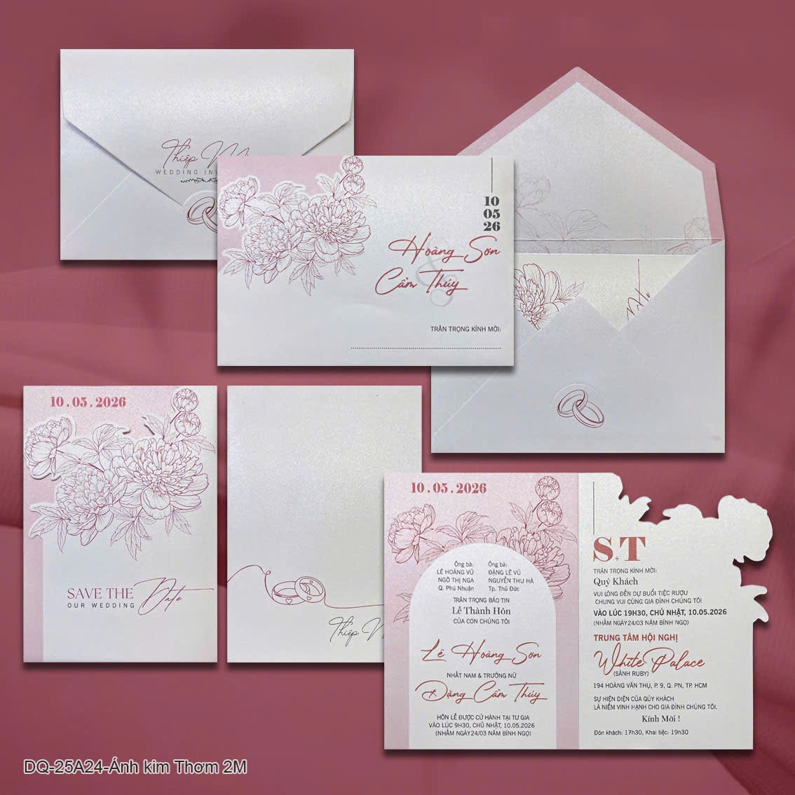 Thiệp cưới Ánh kim DQ3