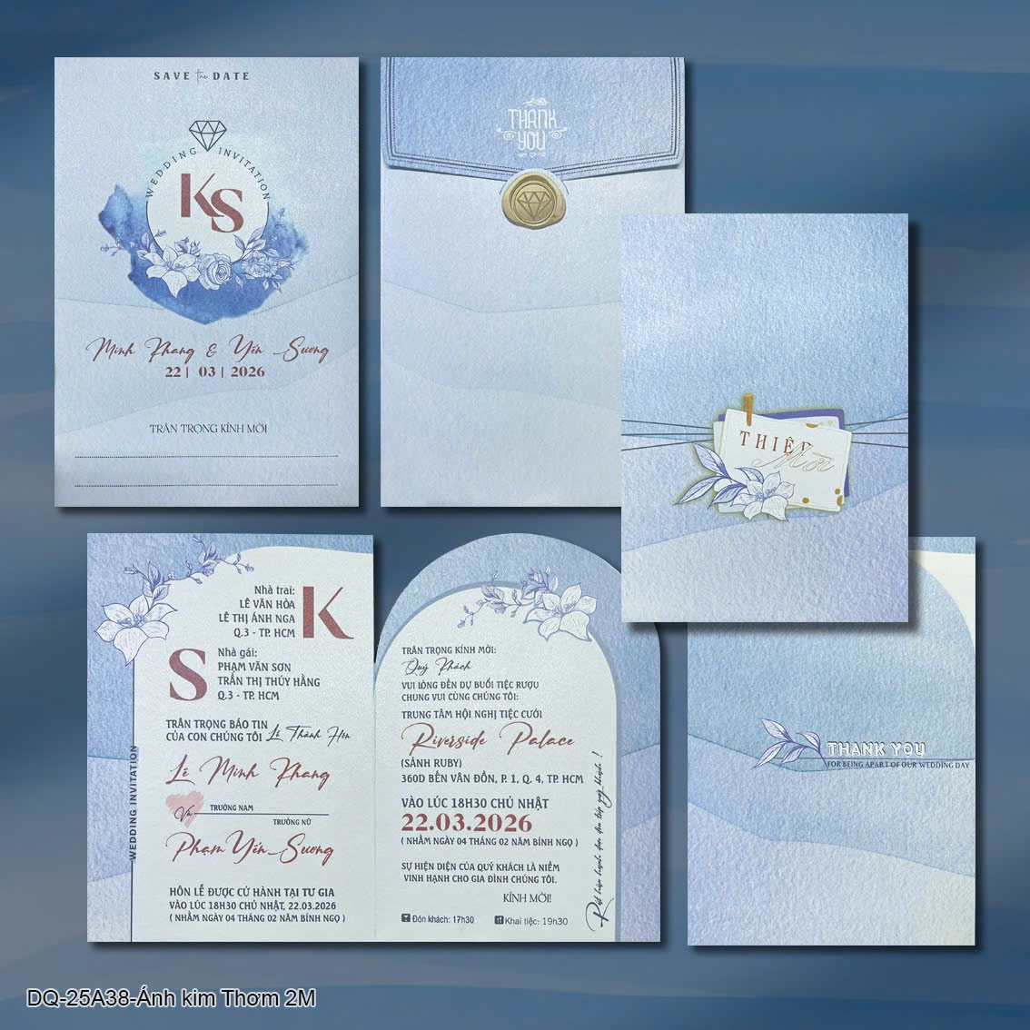 Thiệp cưới Ánh kim DQ4