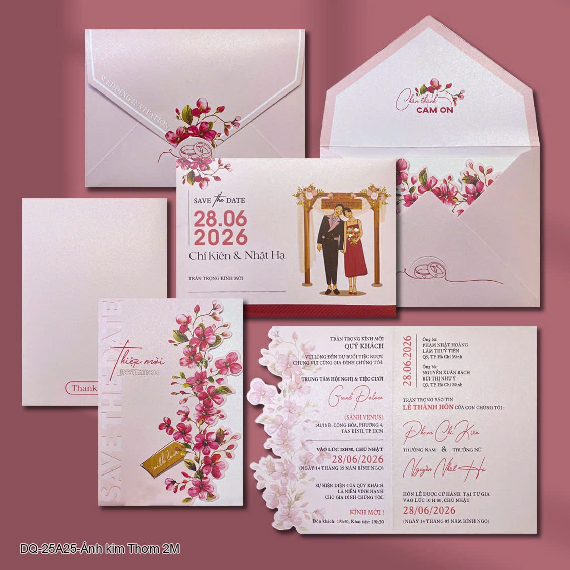 Thiệp cưới Ánh kim DQ7