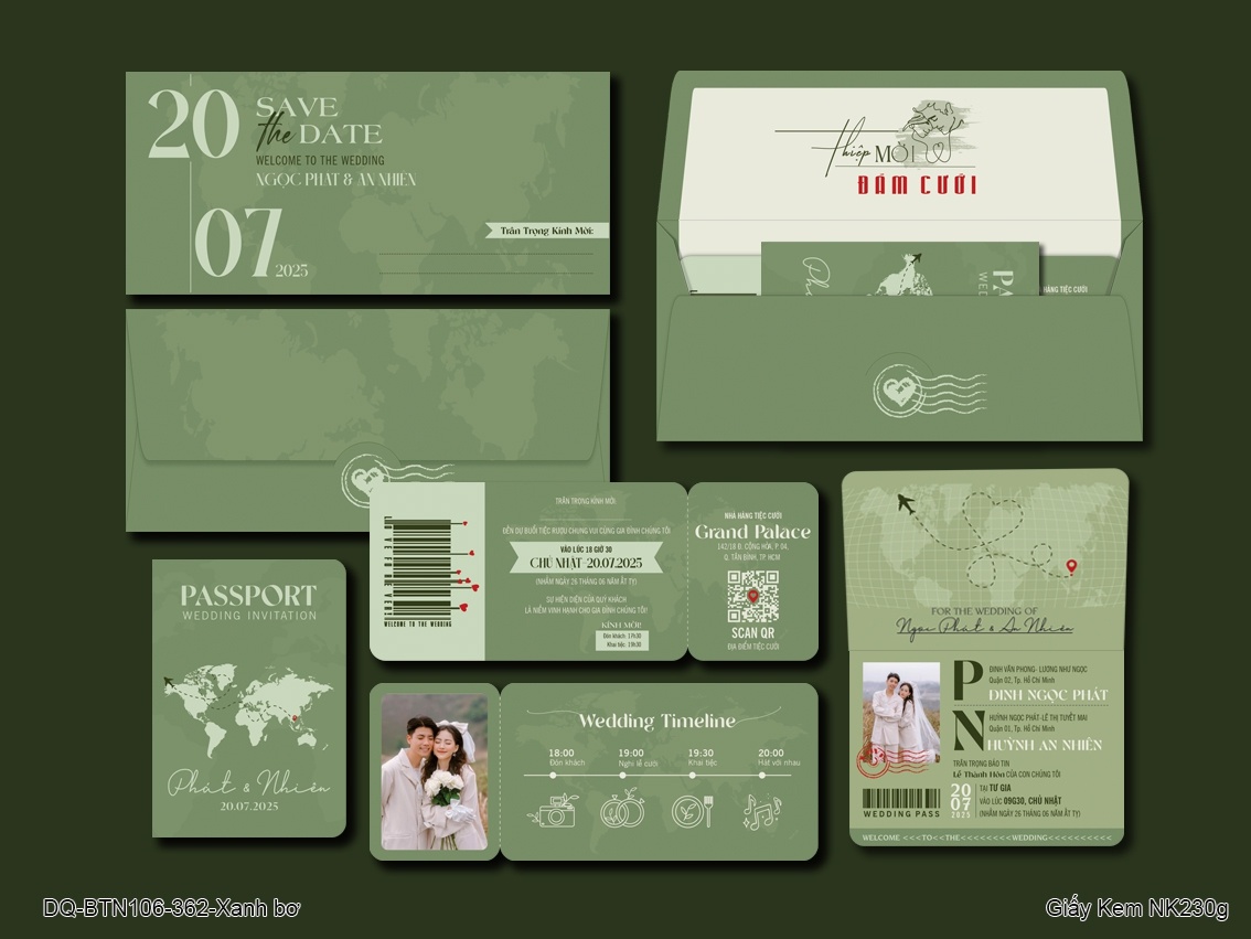 Thiệp cưới Passport in hình DR -2