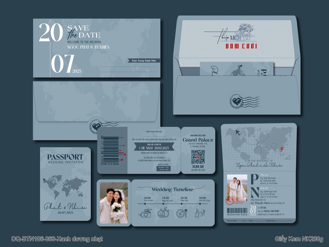 Thiệp cưới Passport in hình DR - 1