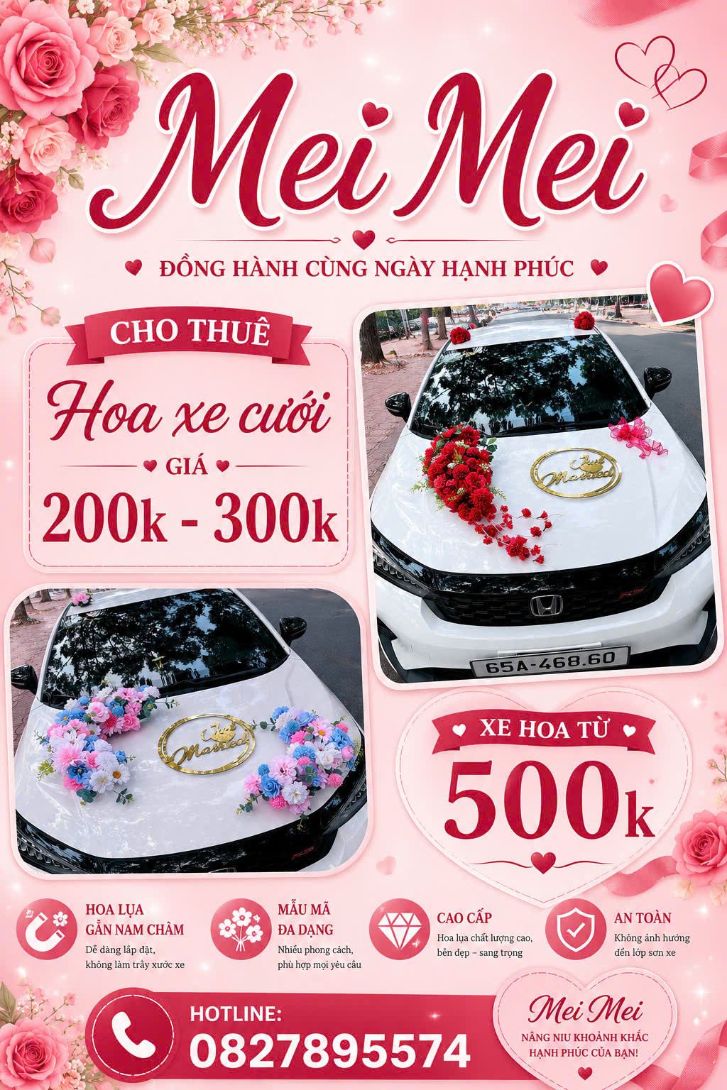 Dịch vụ cho thuê hoa xe cưới