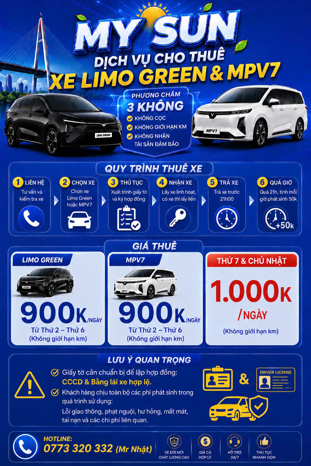 Dịch vụ thuê xe VF3, VF5, VF6, LIMO, MPV7