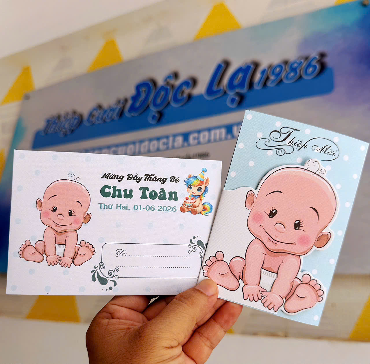 Thiệp Thôi nôi, sinh nhật, đầy tháng