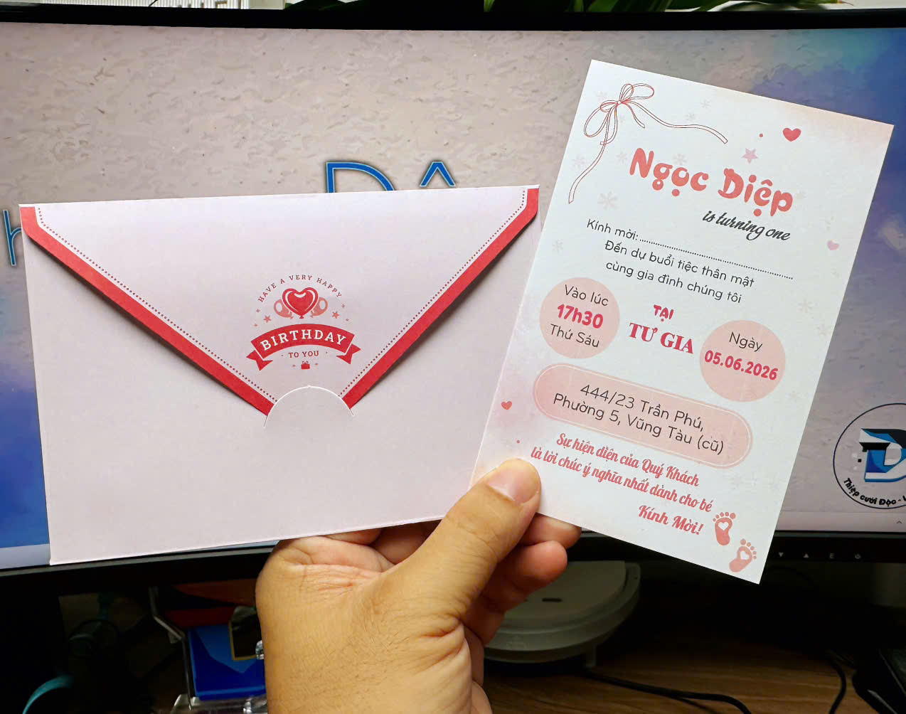 Thiệp thôi nôi SN012