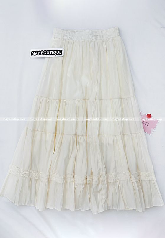 Chân Váy nữ Adidas Originals Tennis Luxe logo Pleated Skirt Màu Trắng Kem