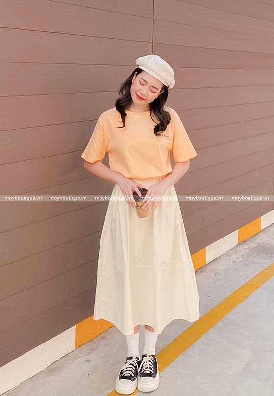 Chân váy chữ A kaki màu trắng WANAWEAR cực xinh chân váy xoè ngắn năng động  | Shopee Việt Nam