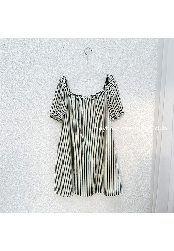 Đầm babydoll tay lửng phối nơ