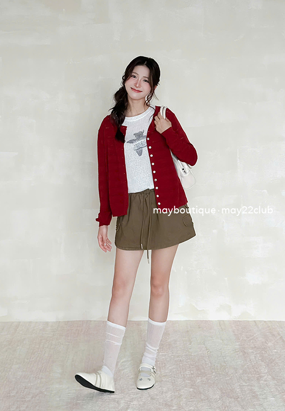 Cardigan len họa tiết kẻ ngang #7650