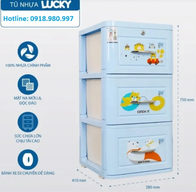 Tủ LUCKY nhiều tầng - Tủ nhựa quần áo