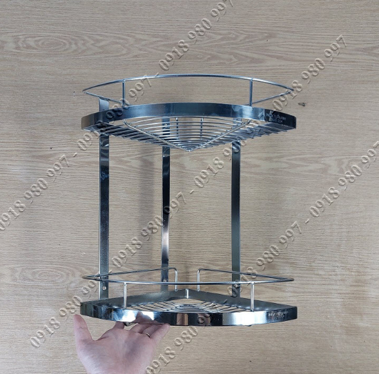 Kệ góc inox 304 - Kệ góc phòng tắm inox 304 2 tầng 2525