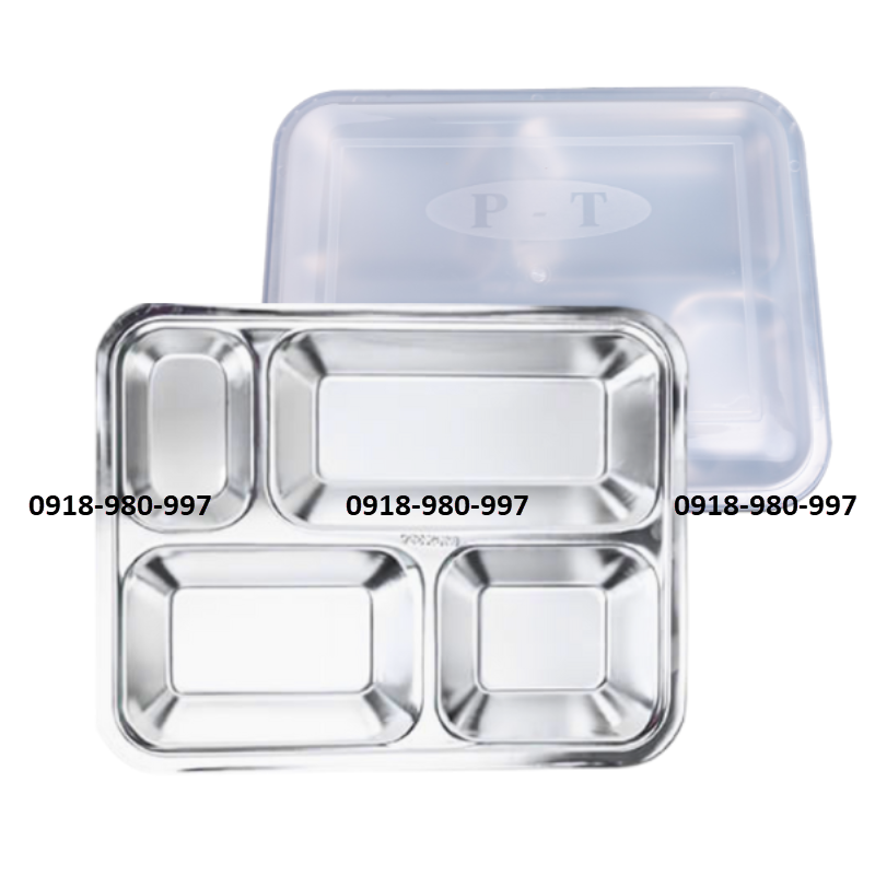 Khay cơm 4 ngăn nhỏ inox 304
