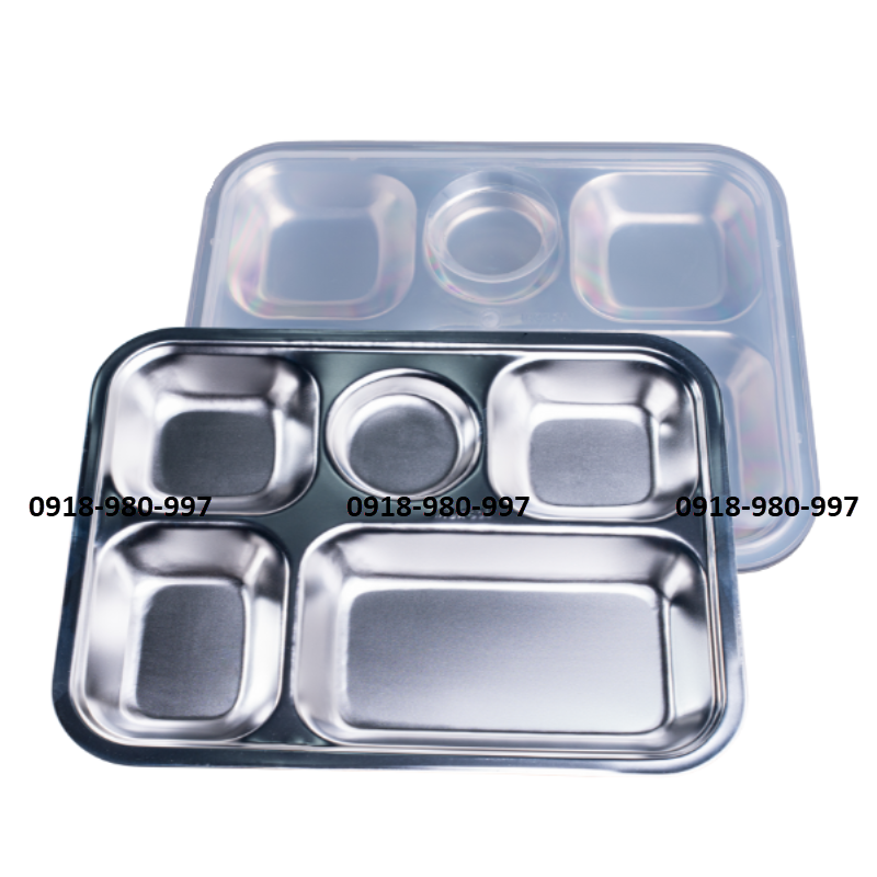 Khay cơm 5 ngăn nhỏ inox 304