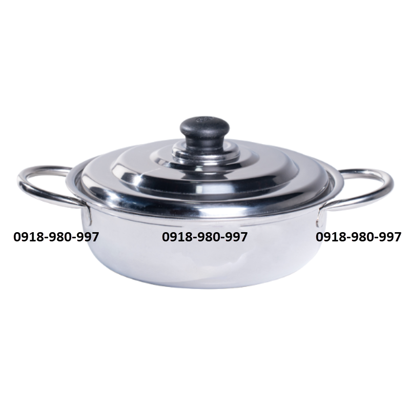 Lẩu quai ống nắp nút đen inox 430