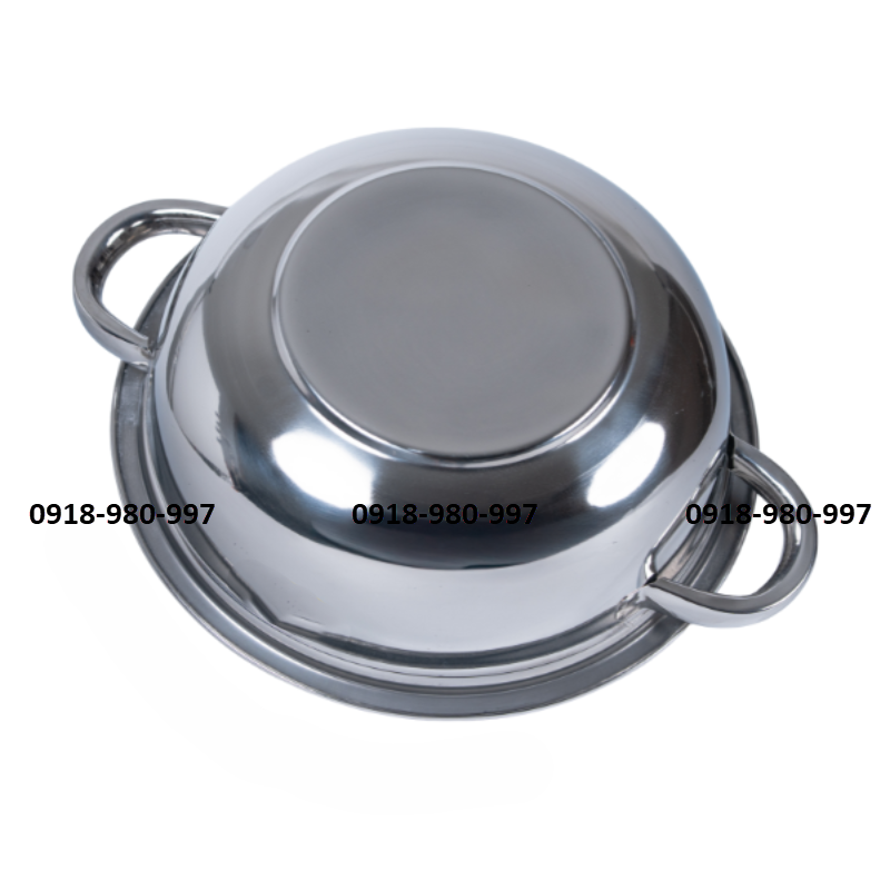 Lẩu quai tròn nắp kiếng inox 201