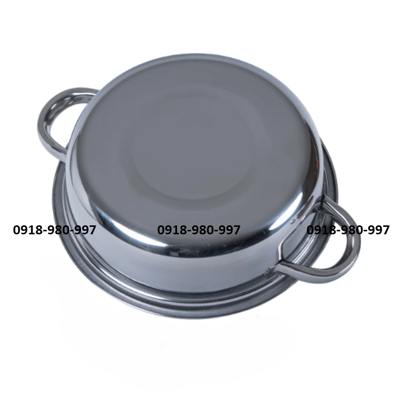 Lẩu quai tròn nắp kiếng inox 430