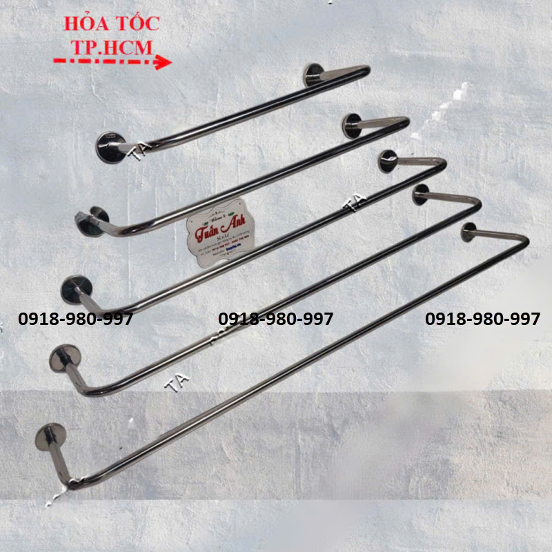 Thanh U treo quần áo inox 201 dày - Sào phơi inox bắt tường chữ U cây phơi đồ rút gọn treo khăn Kệ cây treo