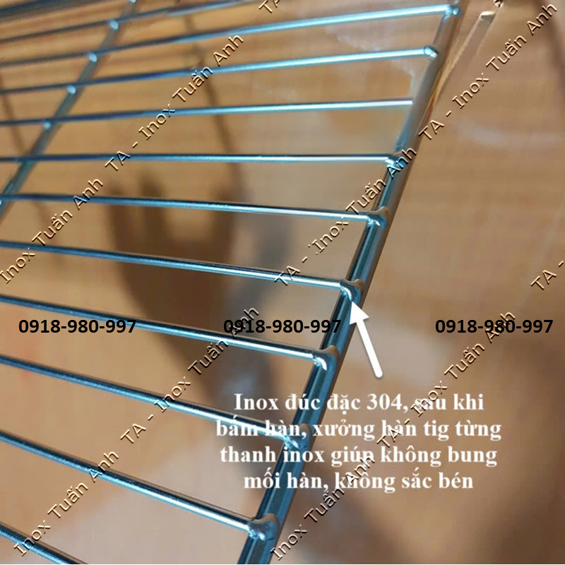 Vỉ nướng inox 304- Vĩ nướng lò nướng các loại ( Sunhouse, Sanaky, bluestone ..)