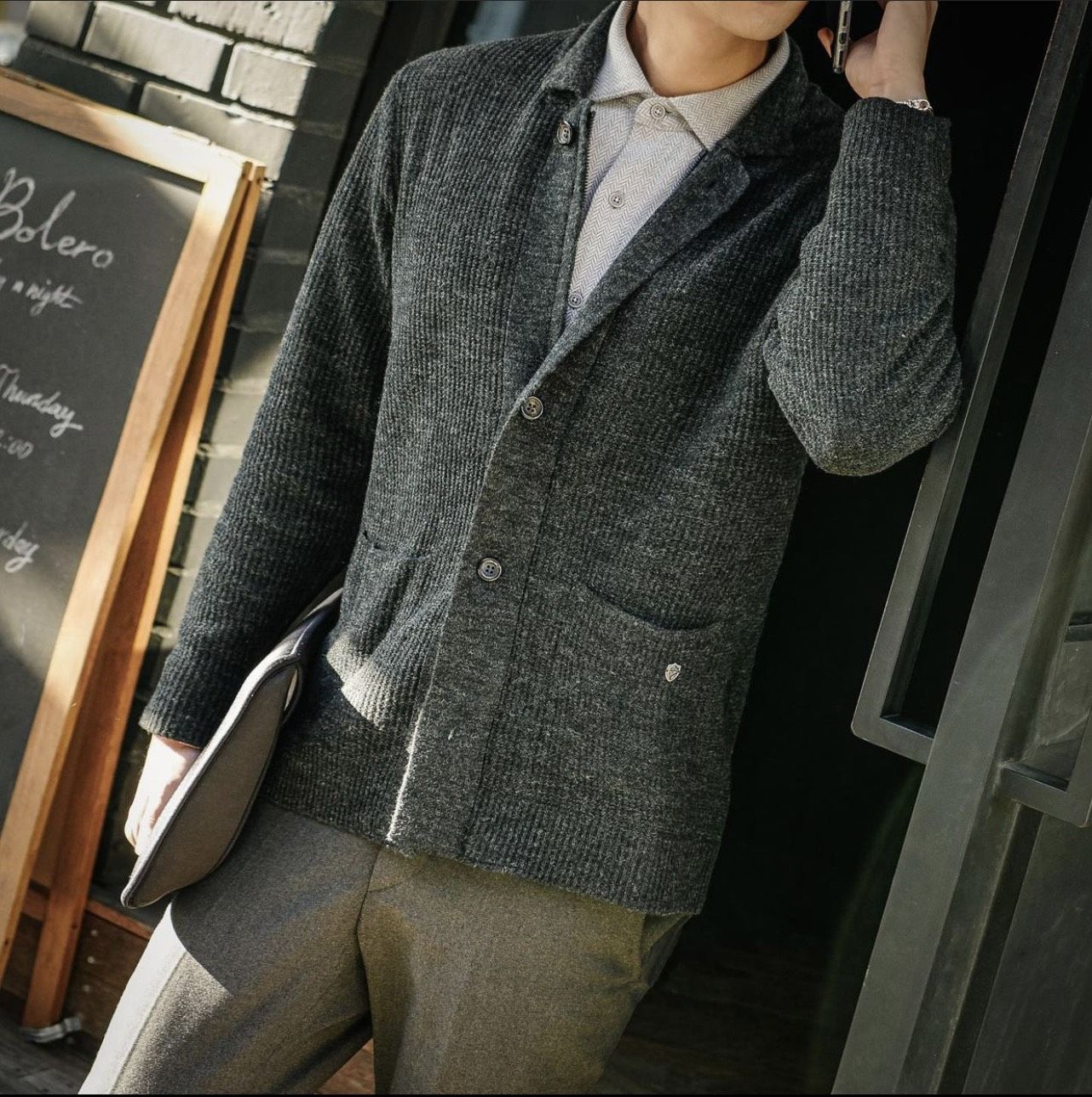 Cardigan len kéo khóa Cremiux