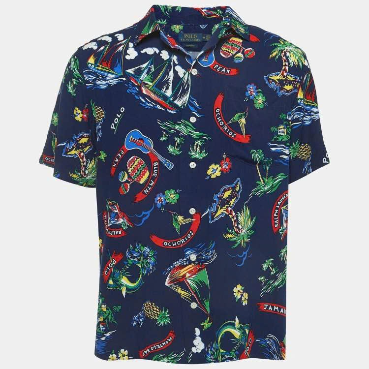 Áo sơ mi Ralph Lauren vải lanh họa tiết L0311