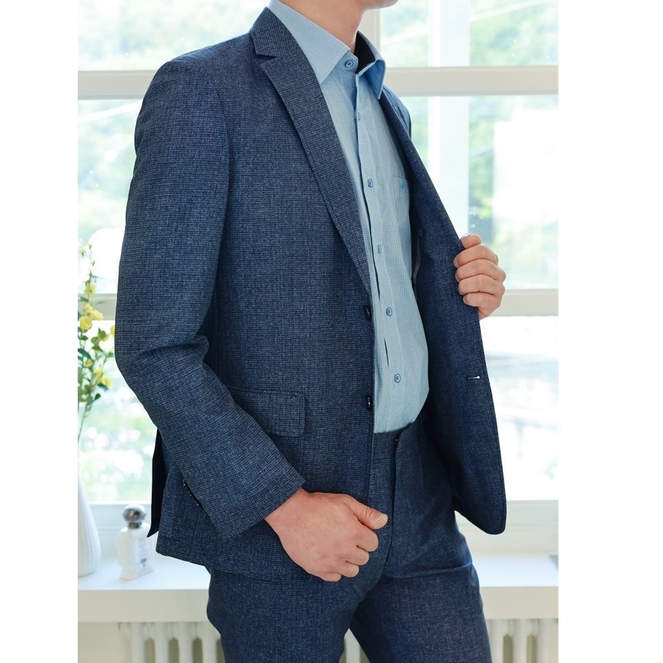 Blazer Indian 0109 một lớp kẻ xanh