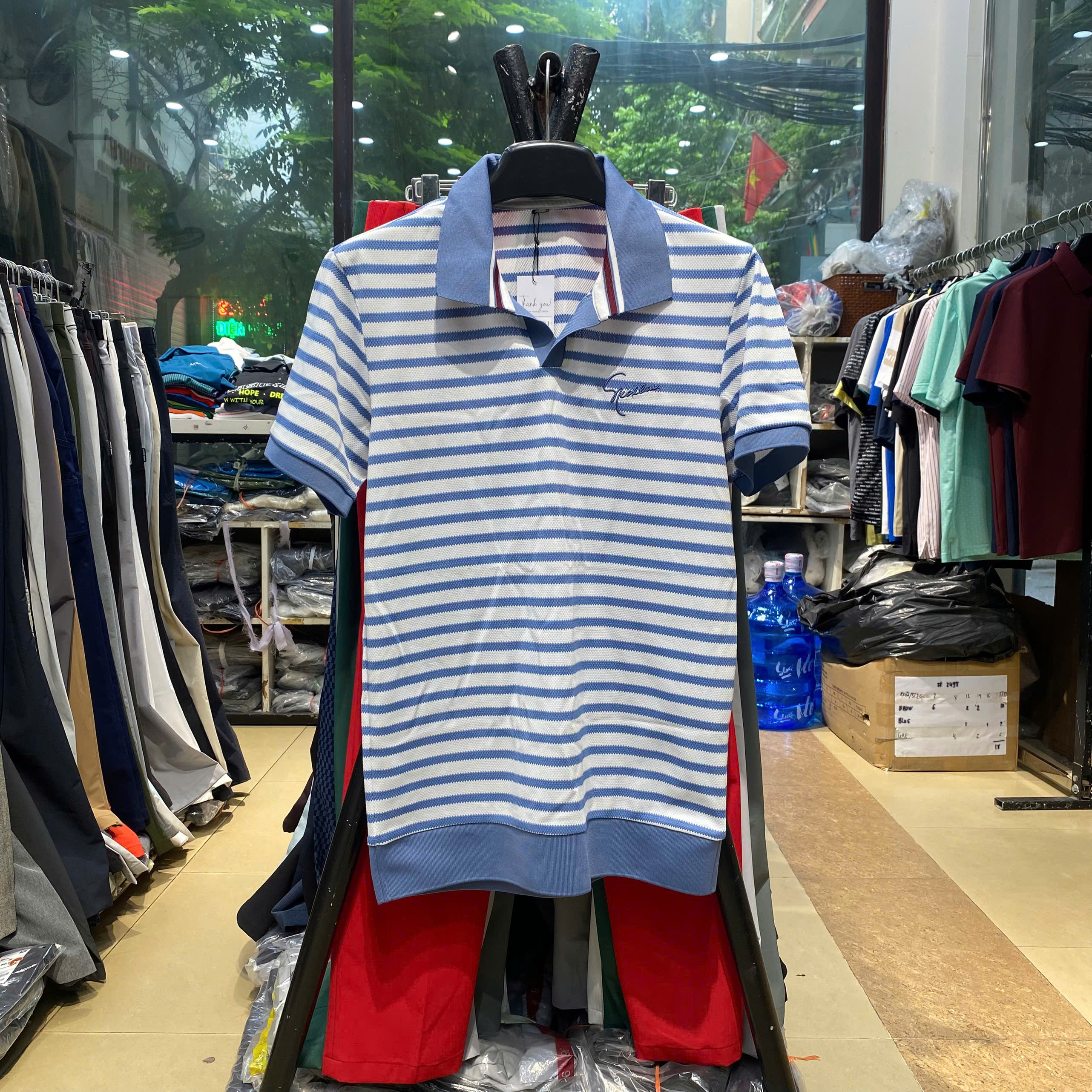 Áo polo cộc NickLaus Kẻ ngang 078
