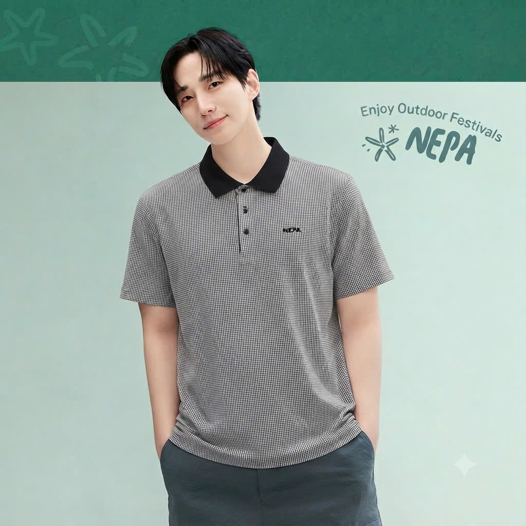 Áo polo cộc kẻ NEPA L5247