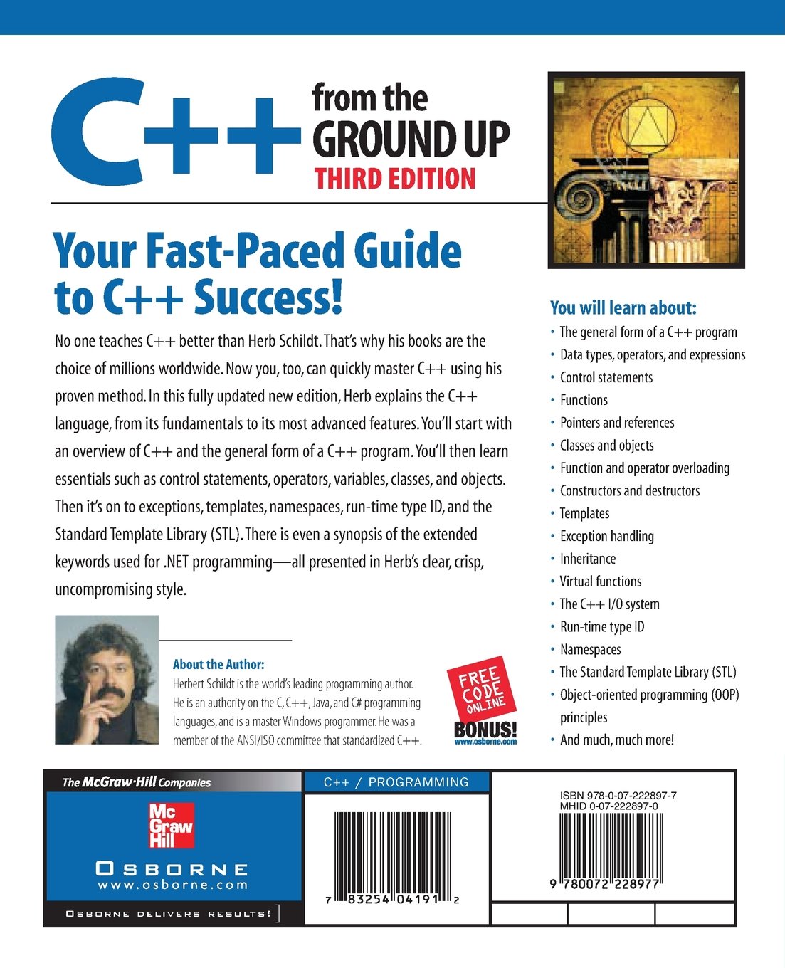 C++ from the Ground Up, Third Edition/ 624p