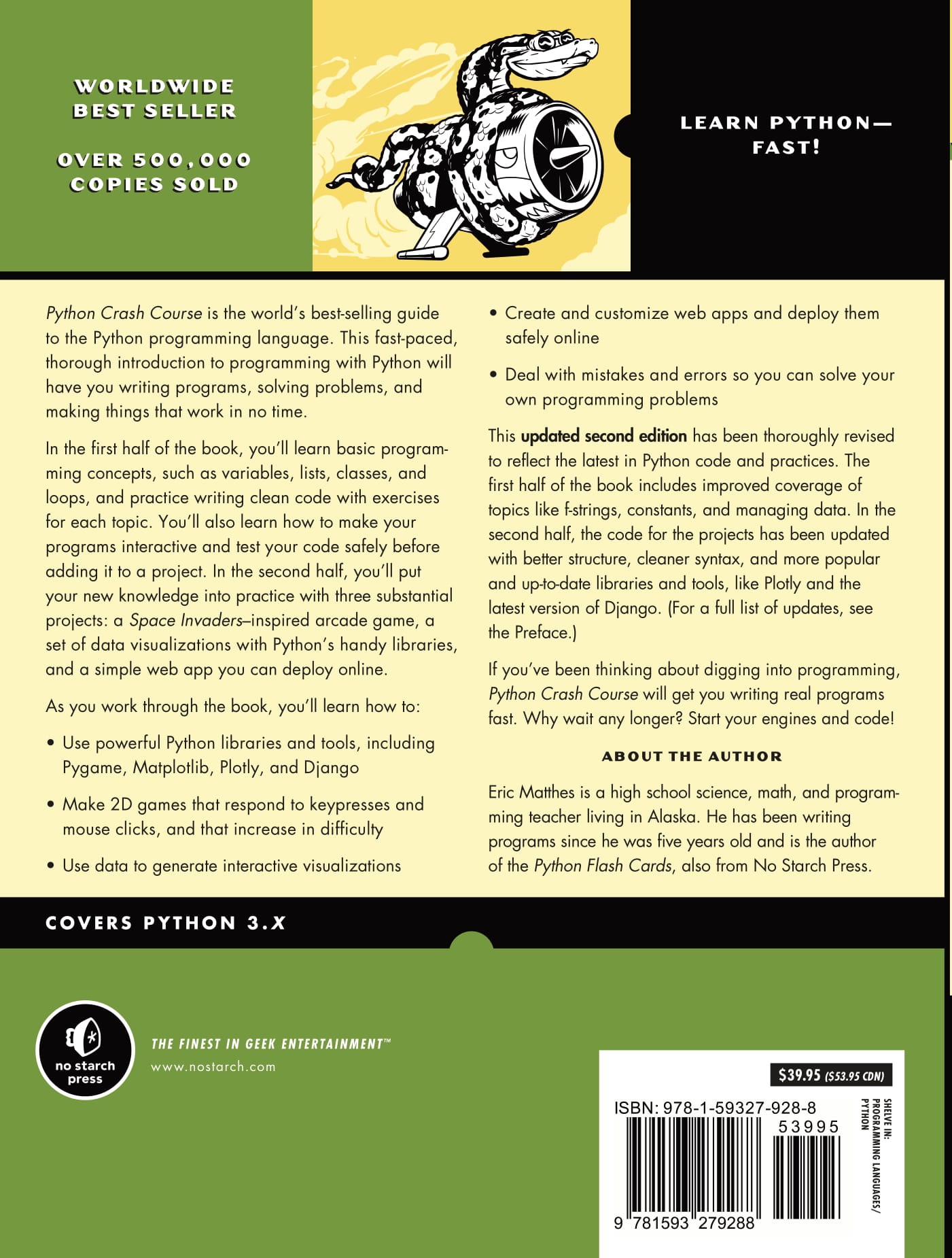 Python Crash Course, 2nd Edition: A Hands-On, Project-Based Introduction to Programming