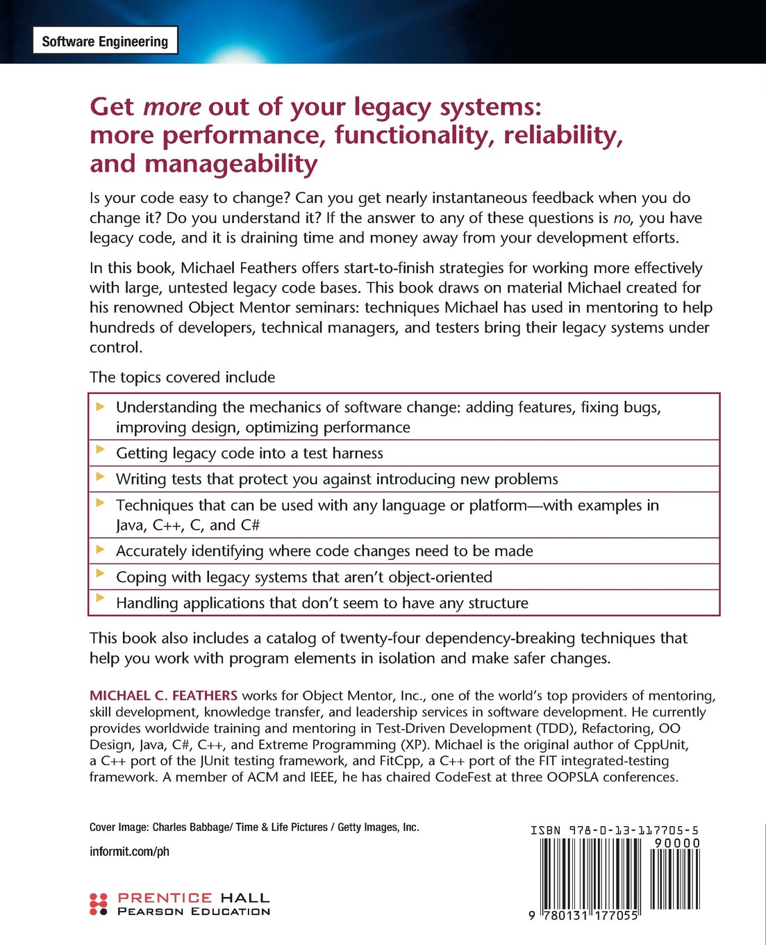 Working Effectively with Legacy Code/ Robert C. Martin series/ 2004