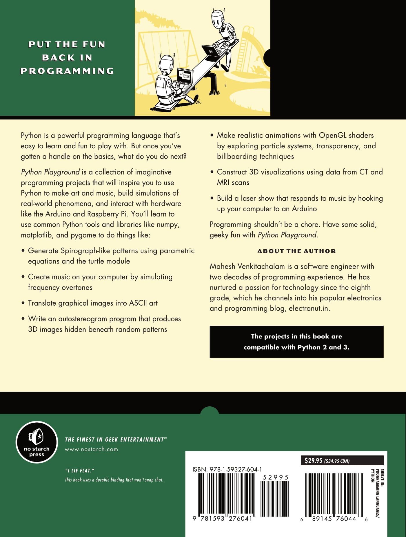Review Python Playground Book Python Playground: Geeky Projects for the Curious Programmer, 1st edition