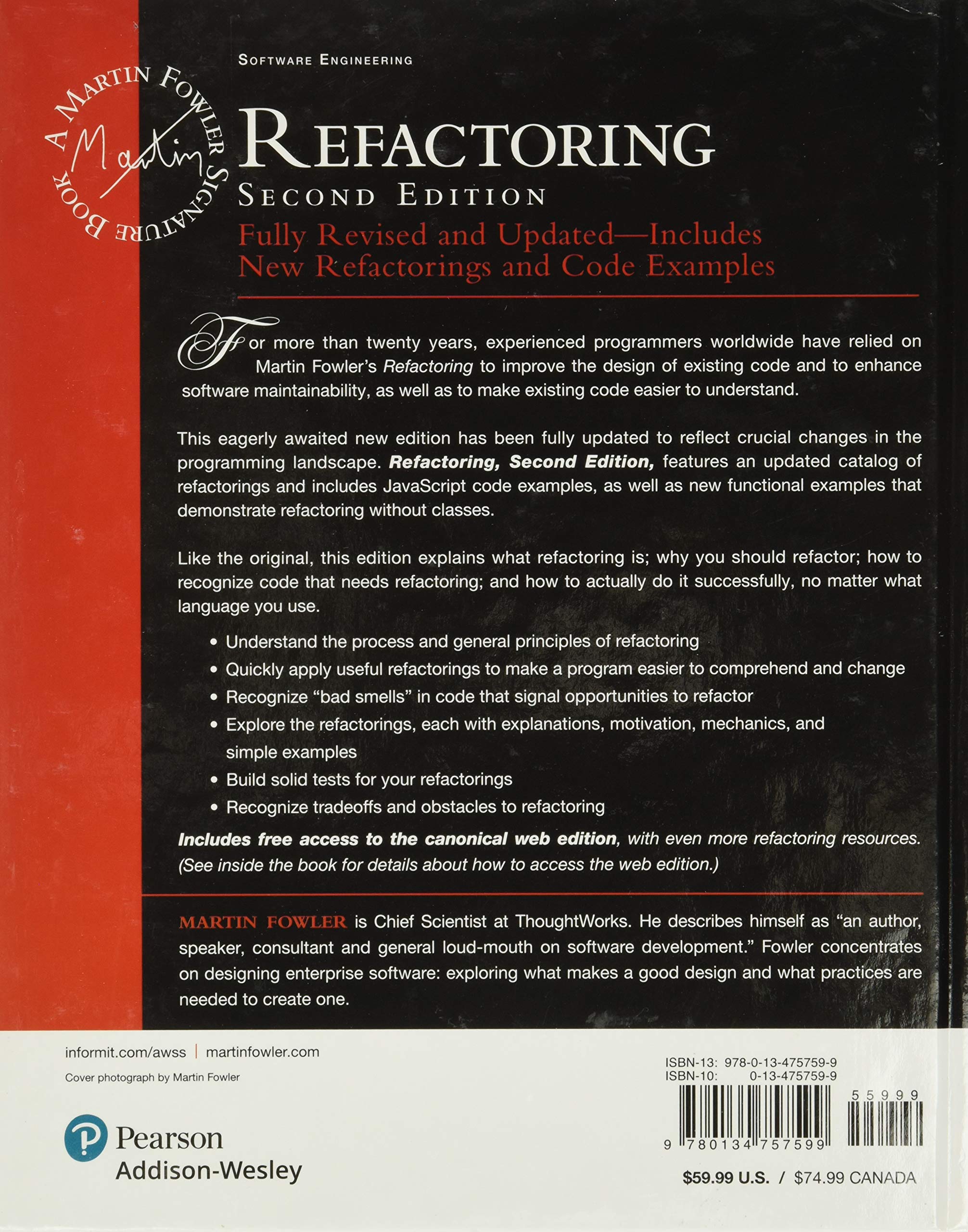 Refactoring: Improving the Design of Existing Code 2nd editon
