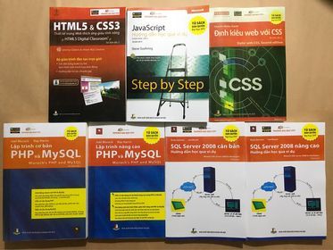 Combo 7 sách tự học lập trình Web HTML CSS Javascript PHP SQL [FPT Book]